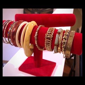 Red Velvet T Bar Jewelry Display Holders
